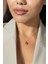 Damla Kehribar Taşlı Minimal Gümüş Kolye Rose Rengi 2