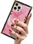 iPhone 13 Pro Max ile Uyumlu Kare Telefon Kılıfı, Parlak Çiçekler Desenli Darbeye Dayanıklı Koruma Halkalı Standlı Ağır Hizmet Pembe Telefon Kılıfı (Yurt Dışından) 1
