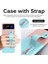 For Compatible With Samsung Galaxy Z Flip 3 Case, Leather Cover, Slim Drop Case Bumper Case With Stand, Shoulder Strap, Galaxy Z Flip 3 5g - Ice Blue + Pink (Yurt Dışından) 2