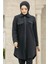 Fermuarlı Siyah Tesettür Kaşe Tunik 5944S 1