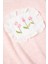 Pembe Dantelli Lale Nakışlı Kız Çocuk Sweatshirt 16769 2