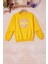 Sarı Renkli Kalp Desenli Payetli Kız Çocuk Sweatshirt 16696 1