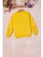 Sarı Renkli Kalp Desenli Payetli Kız Çocuk Sweatshirt 16696 4
