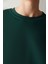 Yeşil Oversize Basic Sweatshirt 4