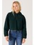 All Terrain Gear Regular Fit Kapüşonlu Yarım Fermuarlı Yeşil Sherpa Sweatshirt 1