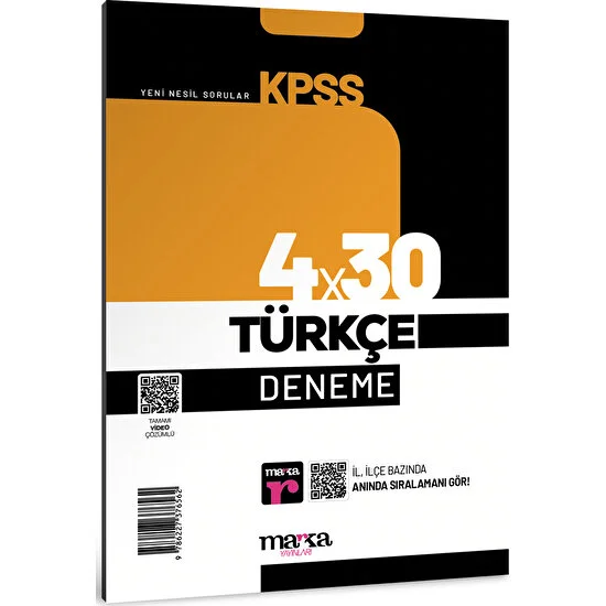 Marka Yayınları 2024 KPSS Türkçe 4x30 Deneme Tamamı Video Çözümlü