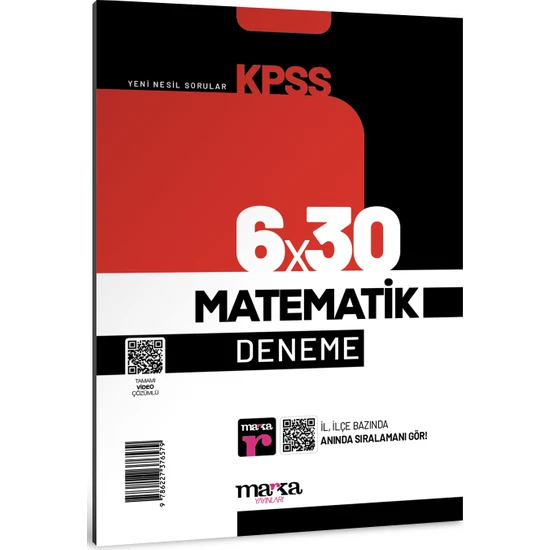 Marka Yayınları 2024 KPSS Matematik 6x30 Deneme Tamamı Video Çözümlü