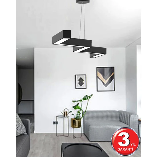 Hegza Lighting Zigzag - Ledli Modern Sarkıt LED Avize Salon Mutfak Oturma Odası Yatak Odası Antre Hol LED