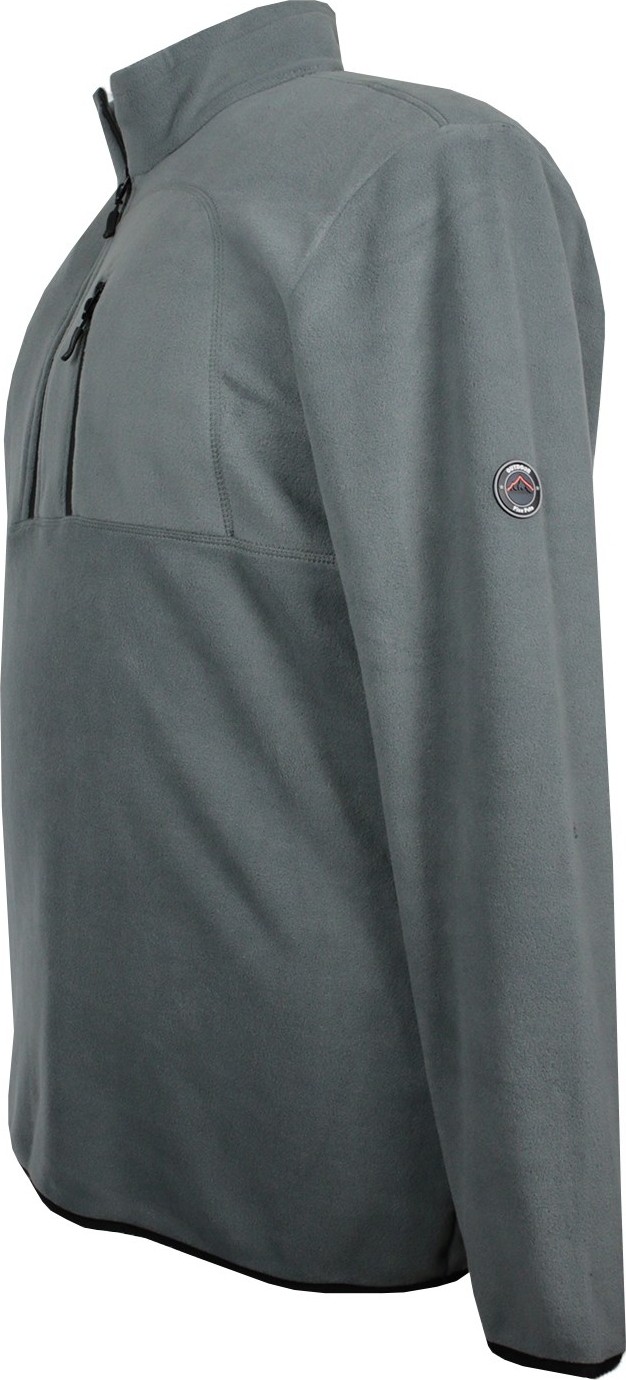Maruf Shop Büyük Beden Dik Yakalı Polar Sweatshirt Gri görsel 2