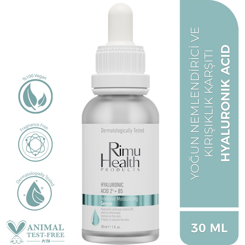 Rimu Health Products Tüm Ciltler İçin Kokusuz Yoğun Nemlendirici Hyaluronic Acid %2 B5 30 ml