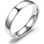 Chavin 4 mm Söz Nişan Gri Unisex Çelik Yüzük