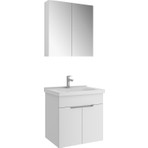 Kale Banyo Banyo Dolabı Stora 65 cm Set - Parlak Beyaz (Aydınlatmasız Ayna Dolabı) Lavabo Dahil