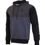 Hummel Gri Erkek Sweatshirt Antrasit Renk Kapüşonlu Rahat Kesim ile Şık Tasarım