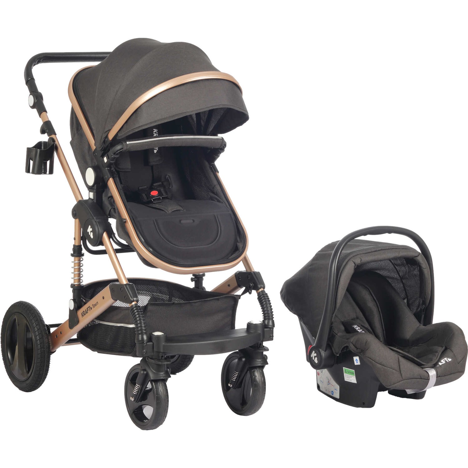 Kraft Town Travel Sistem Bebek Arabası Siyah Fiyatı
