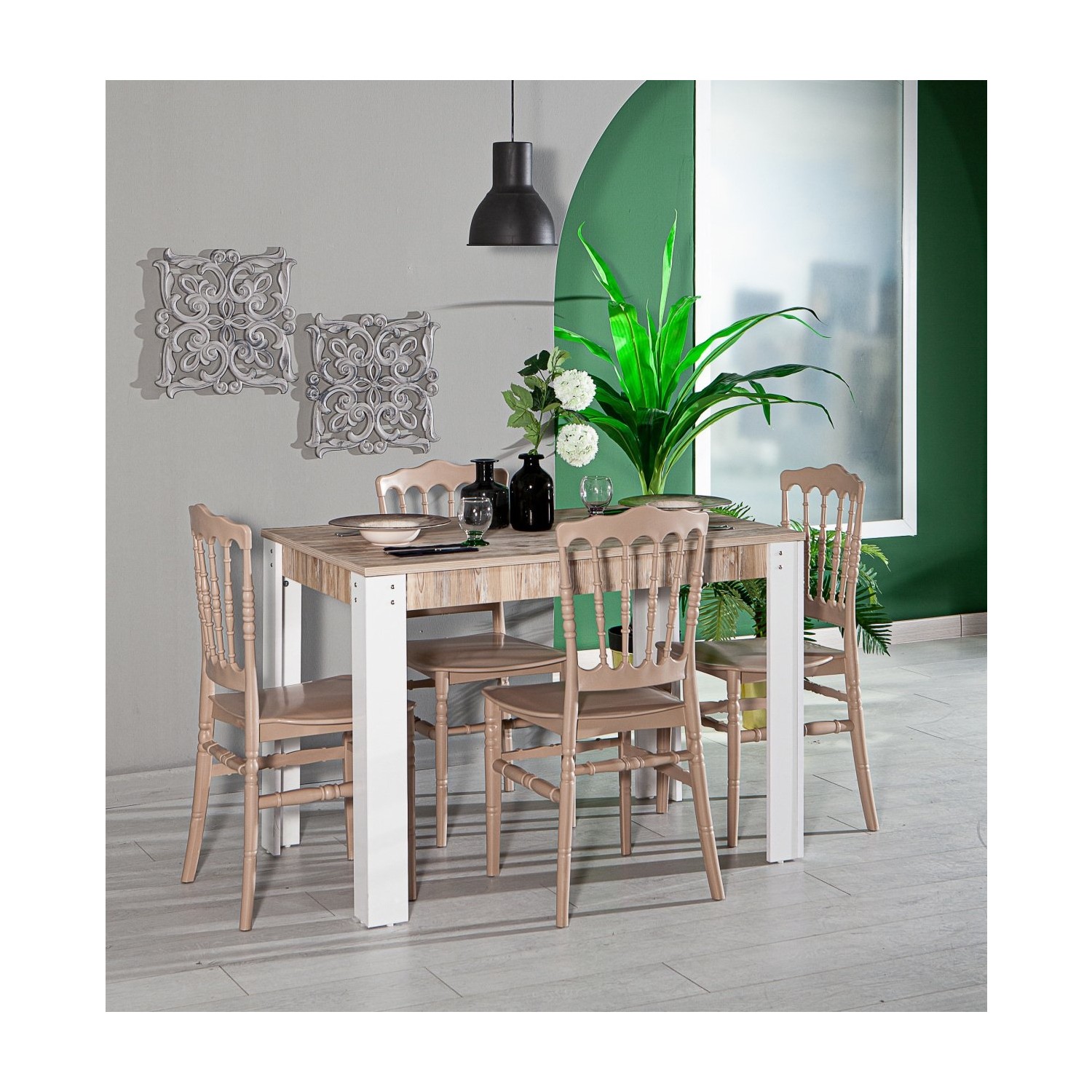 ModaLife Grande Masa 4 Adet Miray Sandalye Cappucino Fiyatı ModaLife Grande Masa 4 Adet Miray Sandalye Cappucino Fiyatı