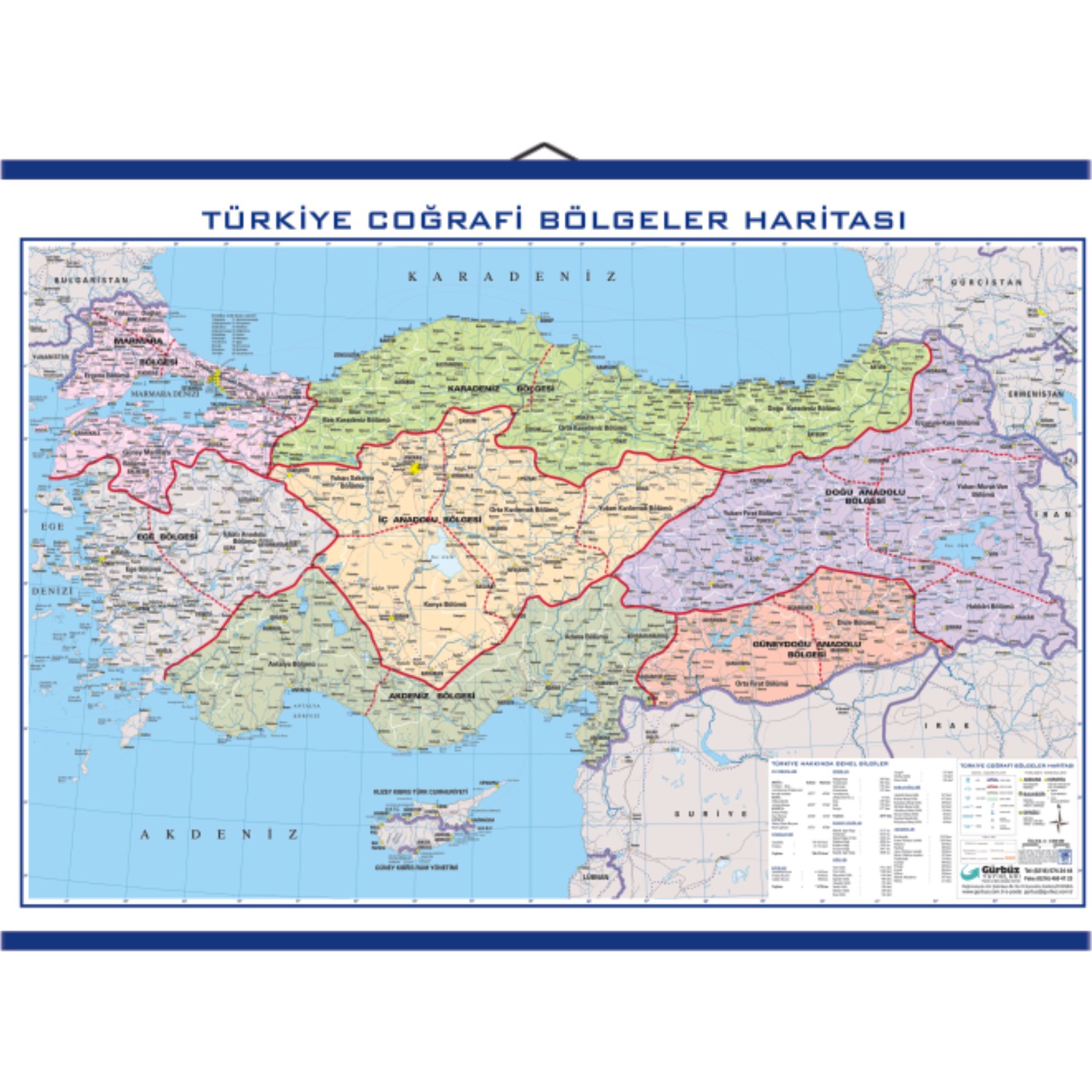 Edulab Türkiye Bölgeler Haritası Kaplamalı Fiyatı