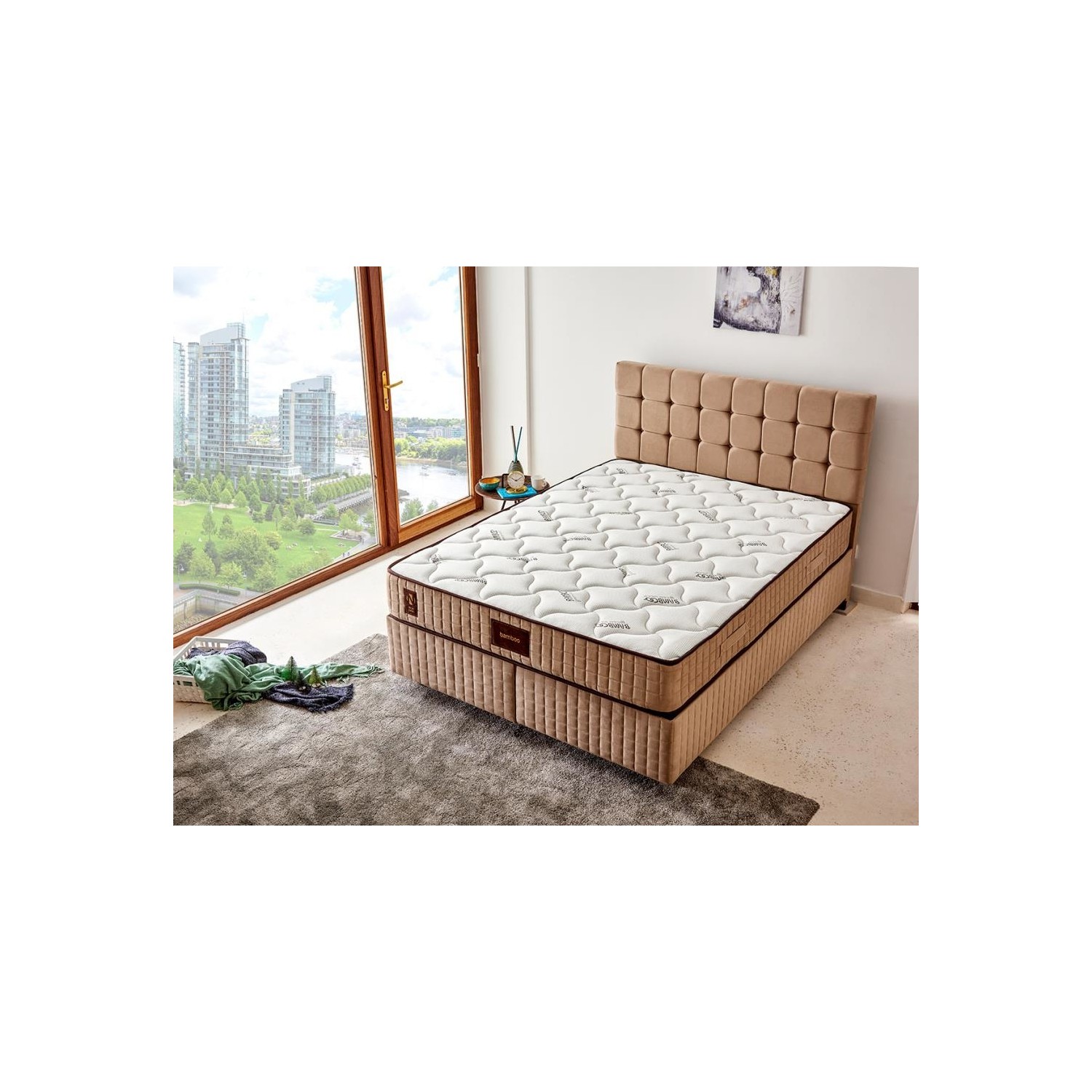Çift Kişilik Lüks Yatak 180X190 cm Niron Bamboo Green Sleep Fiyatı