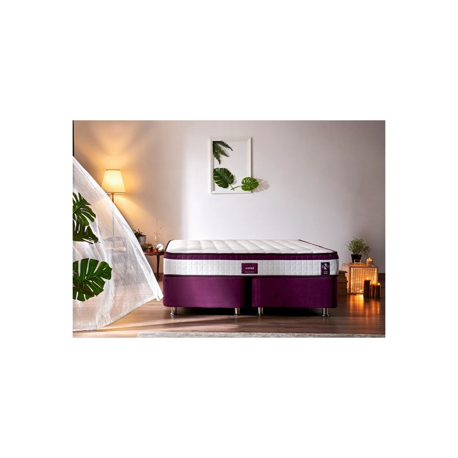 Niron Violet 150X200 Çift Kişilik Gizli Pedli Yaylı Yatak