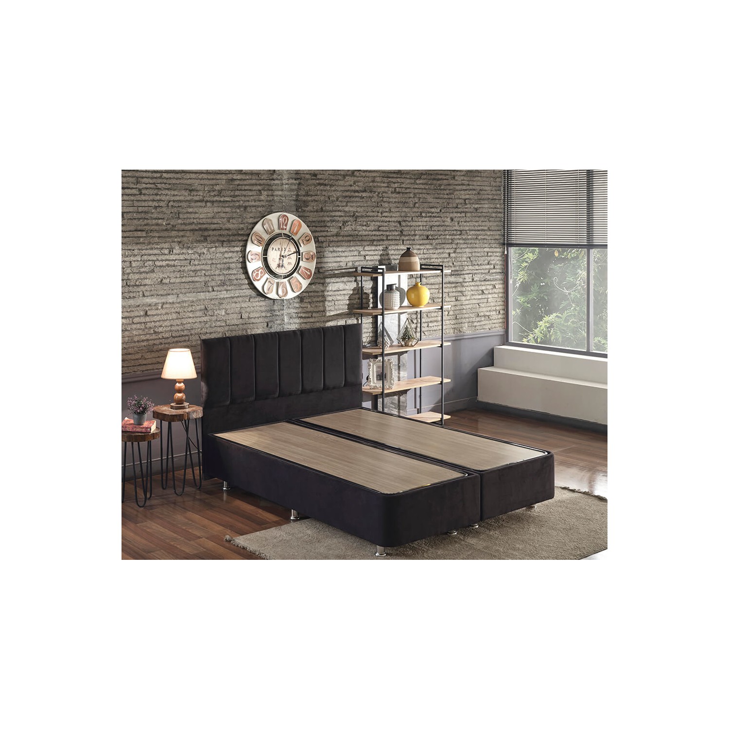 Niron Ela Baza ve Başlık Seti 160X200 cm Çift Kişilik