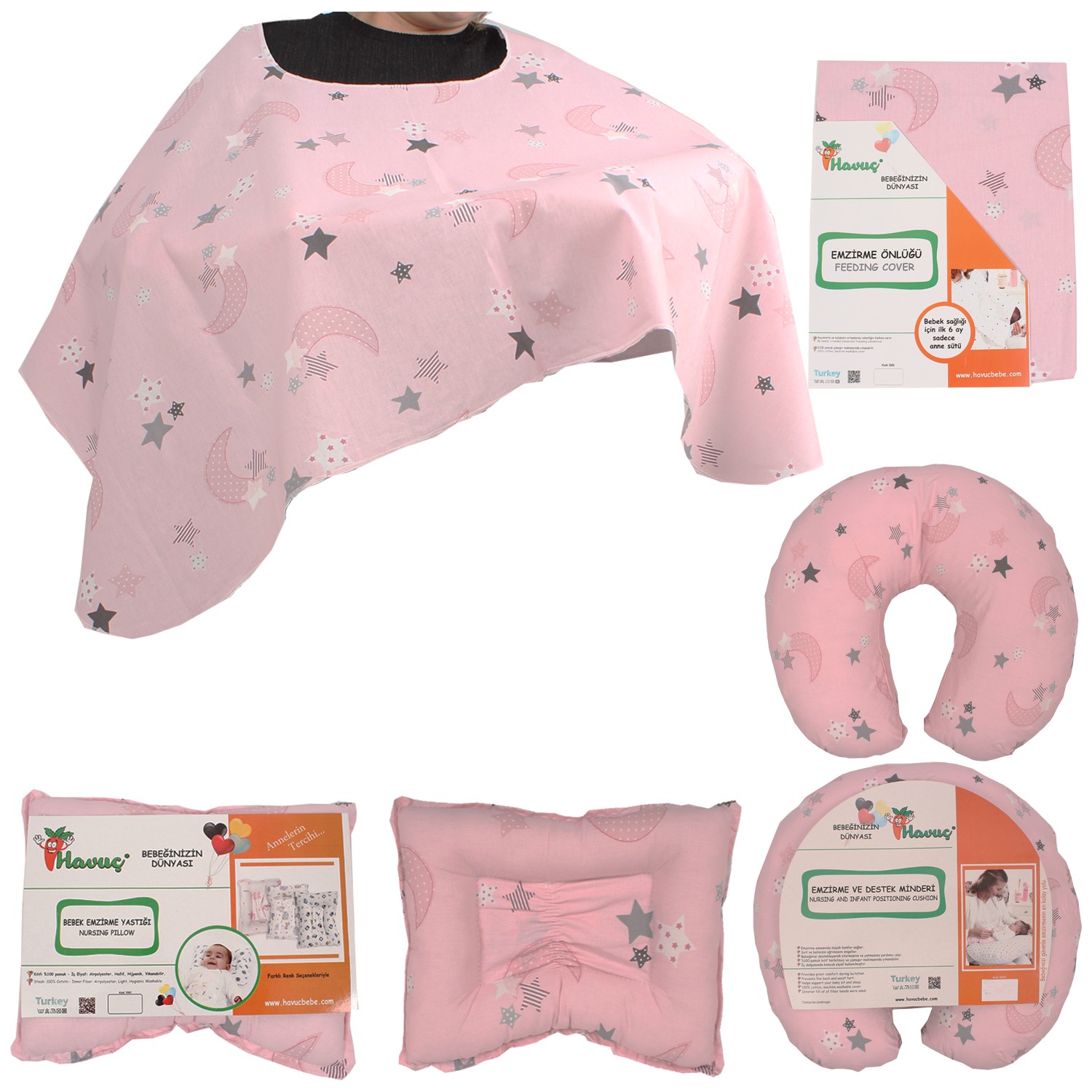 Havuç MY308 Minder + Yastık + Önlük 3�lü Emzirme Seti Fiyatı