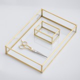 El Crea Designs Nişan Tepsisi Yüzük Kutusu Makas Gold Pirinç Brass 30 x 20 x 6 cm