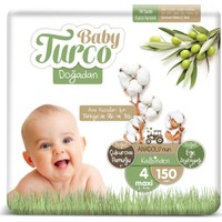 Baby Turco Doğadan Bebek Bezi 4 Numara Maxi 150'li