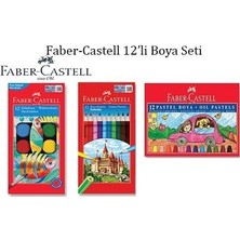 Faber-Castell 3'lü Boya Seti 12'li Sulu - Kuru ve Pastel Boya