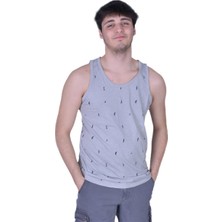 Superfly Flamlı Baskılı Atlet Gri Erkek Atlet 19404-12