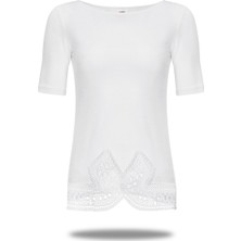 Fsm1453 Kadın Kısa Kol Üst Güpürlü