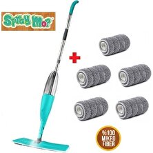 Spin Mop Sprey Mop Temizlik Seti Spray Mop 5 Microfiber Bezli