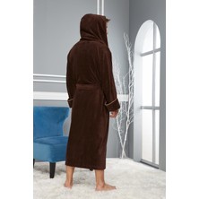 Nuşa Aslan Nakışlı Bambu Cotton Erkek Bornozu L/ XL