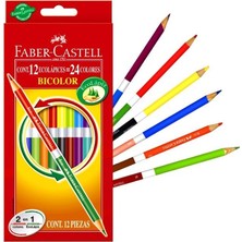 Faber-Castell Bicolor Boya Kalemi 24 Renk 12 Parça Sanatsal Kalem Seti