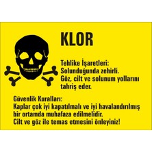 İzmir Serigrafi Klor (Kendinden Yapışkanlı Etiket) 17,5 x 25 cm