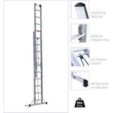 Çağsan 2x10 Basamaklı İpli&Makaralı Alüminyum Merdiven (M1006)