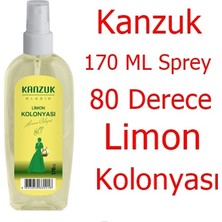 Kanzuk 80 Derece Limon Kolonyası Kolonya 5 lt + 200 ml Dökme + 170 ml Sprey + Huni