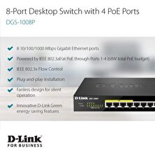D-Link Poe Switch 8 Bağlantı Noktalı