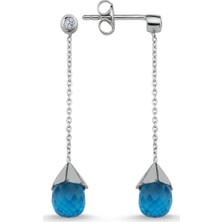 Lova Drop Topaz Taşlı Sallantılı Küpe