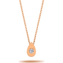 Lova Pırlanta Tek Taşlı Küçük Damla Kolye