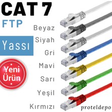 IRENIS 5 Adet  CAT7 Yassı Ethernet (Network, LAN) Kablosu, Kırmızı, 25 cm