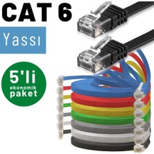 IRENIS 5 Adet CAT6 Yassı Ethernet (Network, LAN) Kablosu, Gri, 25 cm