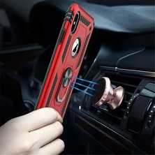 Case Street Apple iPhone 12 Pro Max Kılıf Tank Koruma Vega Standlı Yüzüklü Mıknatıslı Kırmızı