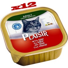 Plaisir Sığır Etli Pate Yaş Kedi Maması 100 gr x 12 Adet