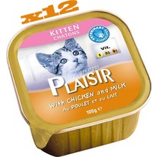 Plaisir Tavuk Etli & Sütlü Yavru Yaş Kedi Maması 100 gr x 12 Adet