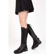 Gondol Deri Arka Bağcık Detaylı Tarz Çizme DGN.578