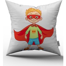 Cango Home Kırmızı Pelerinli Maskeli Çocuk Yastık Kırlent Kılıfı