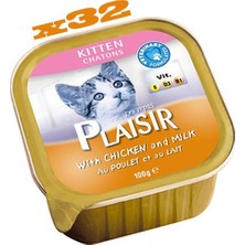 Plaisir Pate Tavuklu Yavru Yaş Kedi Maması 100 gr x 32 Adet