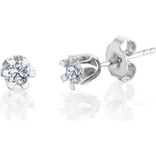 Mia Vento 0.40 Karat Effective Diamond Masalsı Parıltı Tektaş Gümüş Küpe