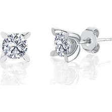 Mia Vento 1.50 Karat Effective Diamond Markiz Esinti Tektaş Gümüş Küpe