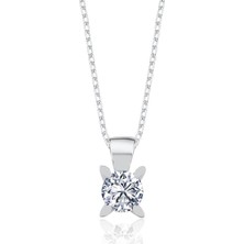 Mia Vento 0.75 Karat Effective Diamond Markiz Esinti Tektaş Gümüş Kolye