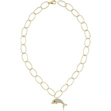 Mia Vento Işıltılı Balık Sarı Gümüş Kolye